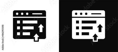 Page Rank icon set black and white