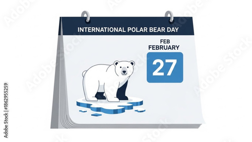 Polar Bear on Iceberg on International Polar Bear Day Calendar