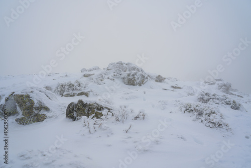 Sierra de Guadarrama nevada en Invierno en Madrid