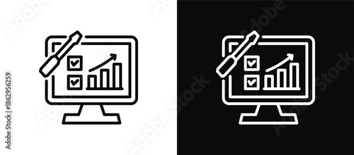 Tool icon set black and white
