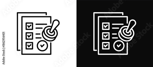 Validation icon set black and white