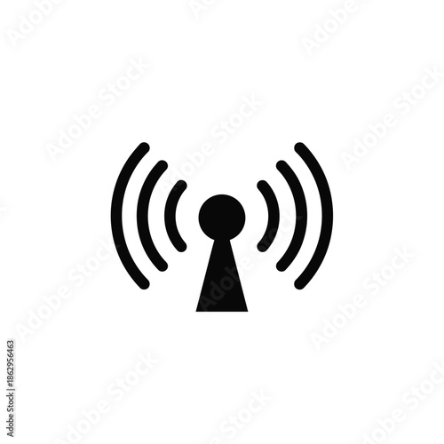 Black antenna signal white background
