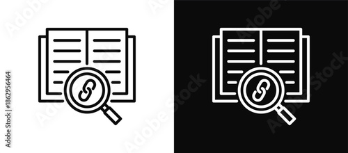 Reference icon set black and white