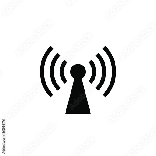 Black antenna with signal waves white