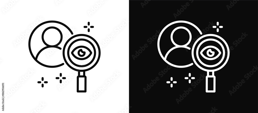Fototapeta premium Observation icon set black and white