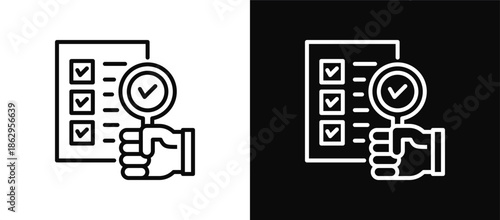 Verification icon set black and white