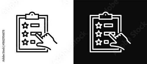 Rating icon set black and white