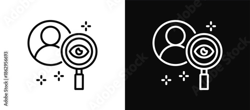Observation icon set black and white