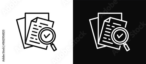 Scrutiny icon set black and white