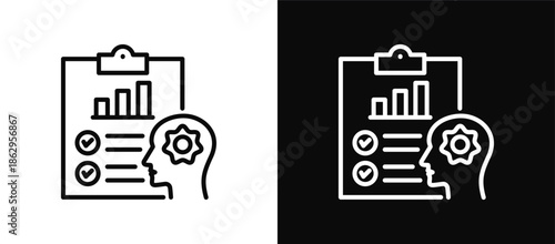Aptitude icon set black and white