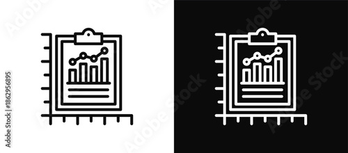 Measurement icon set black and white