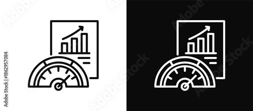 Indicator icon set black and white