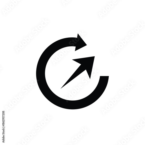 Black circular arrows rotating clockwise rotation