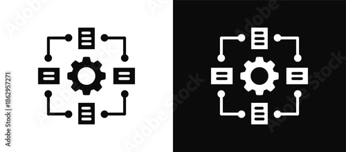 Framework icon set black and white