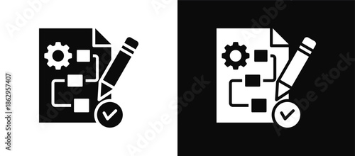 Method icon set black and white