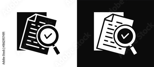 Audit icon set black and white