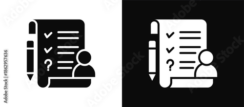 Subjective icon set black and white