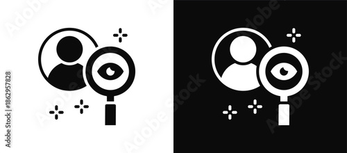 Observation icon set black and white