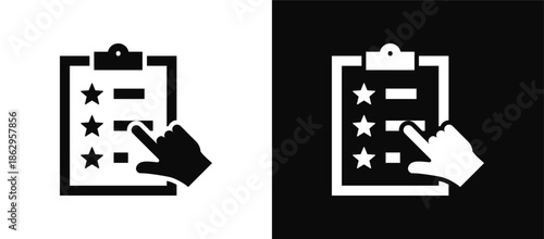 Rating icon set black and white