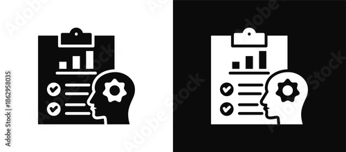 Aptitude icon set black and white