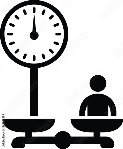 Clock and Wind Vane Vector Graphic Icon Set for Weather Station and Timekeeping Purposes ...