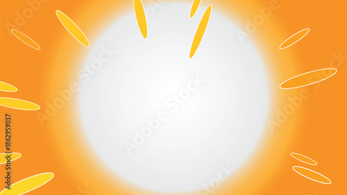 Bright Orange Sunburst Abstract Background.