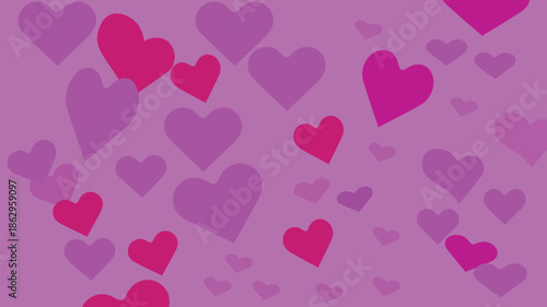 Pink and Purple Heart Pattern Background.