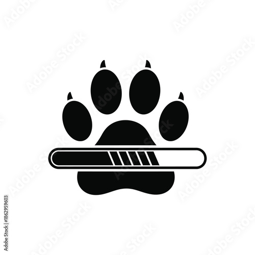 Black paw print with nail file animal