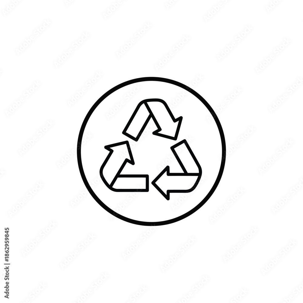 Fototapeta premium Black recycling symbol recycle ecology