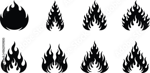 fire flame flames burning heat blaze inferno silhouette vector icon illustration graphic design