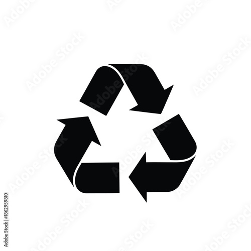 Black recycle symbol recycling white