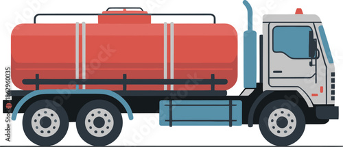Fuel Tanker Truck Vector Graphic Illustration for Logistics and Transportation Industry Use