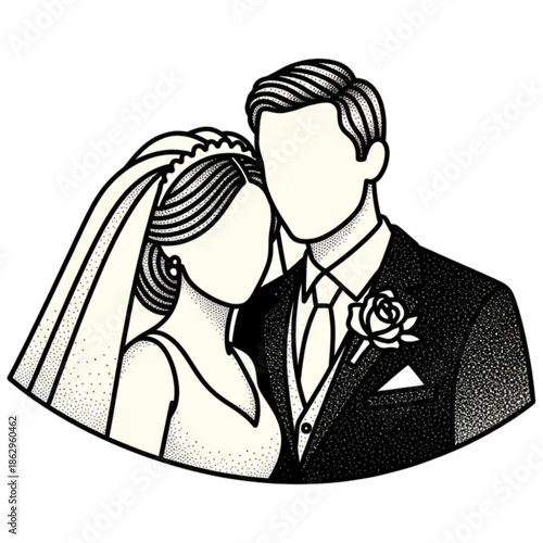 Eternal Bond: Silhouette of a newly wedded couple, representing the start of a lifelong partnership, a classic symbol of love and commitment, capturing the essence of marital bliss.