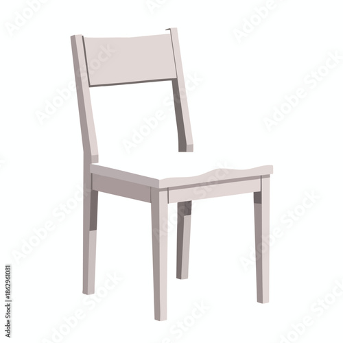 Illustration of a light gray chair with a back and seat on a white background