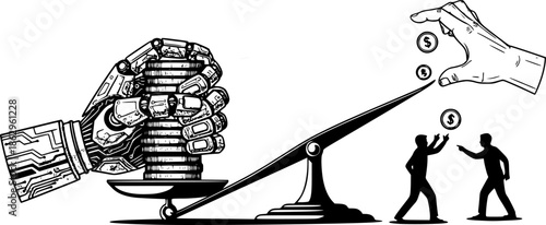 Unbalanced Scale: AI Outweighs Human Labor Value. Job Competition.
