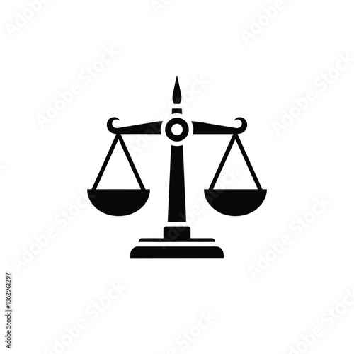 Black silhouette of a balance scale symbol