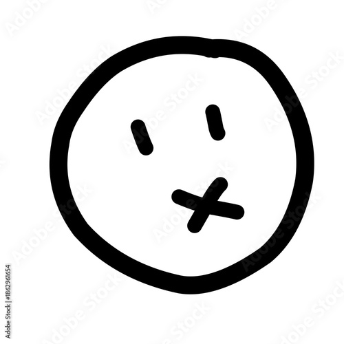 black and white face emoticon