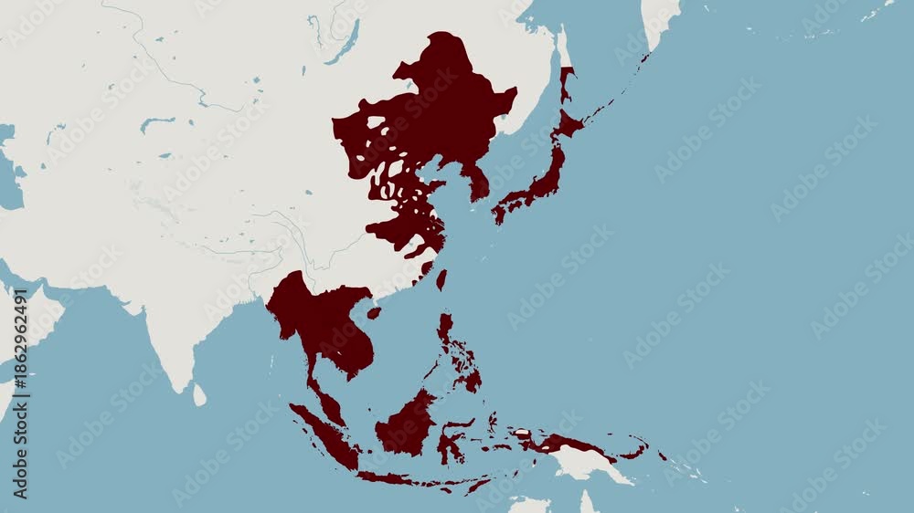 Map of the Japanese Empire during World War II Stock Video | Adobe Stock
