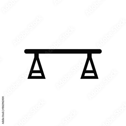 Black silhouette of a seesaw balance playground equipment