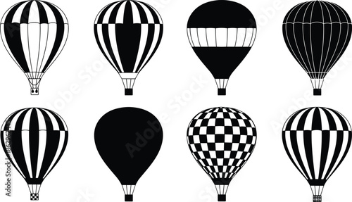 hotairballoon balloon silhouettes flight travel adventure sky festival vintage aviation collection