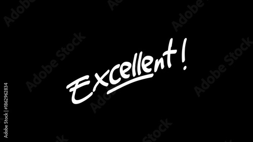 A dynamic, bouncing black handwritten text animation of the word 