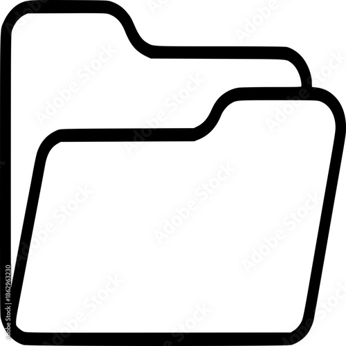 Data Folder Icon: A simple yet effective depiction of an open folder, symbolizing organization and data management, ready for design.