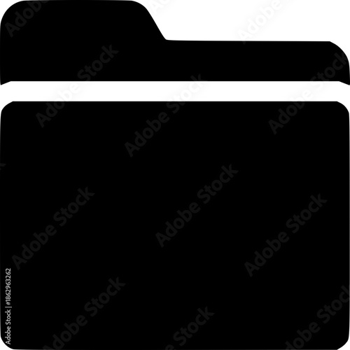 Iconic Folder Silhouette: A stark, minimalist icon of a folder, the symbol of organization, ready to hold your data