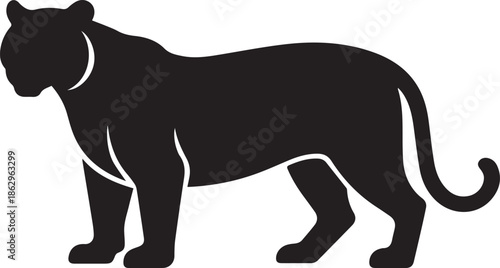 A striking silhouette of a majestic tiger powerful and graceful