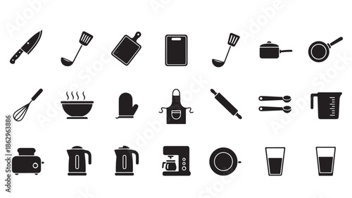 Kitchen Utensils and Appliances Icons