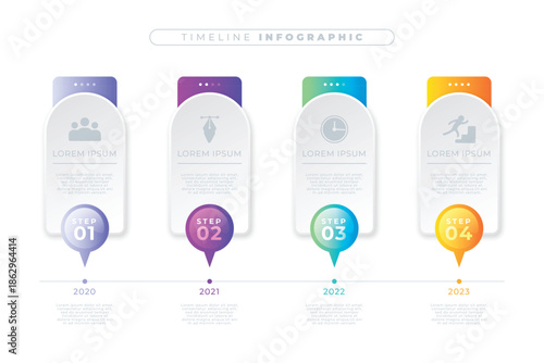 Four colorful tubes of cosmetic or skincare products in a row on white background