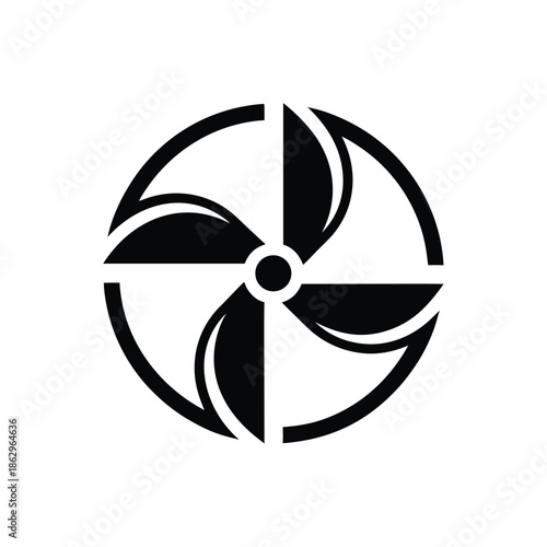 Black and White Eco Sustainability Icons Set with Renewable Energy and Environment Symbols