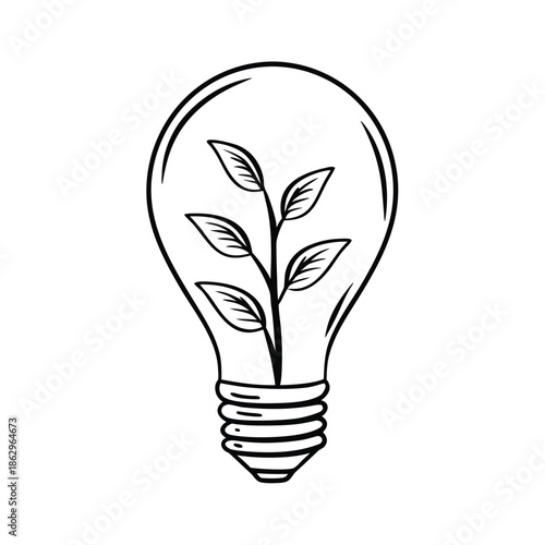 Black and White Eco Sustainability Icons Set with Renewable Energy and Environment Symbols