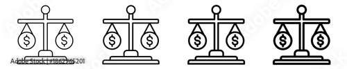 Currency Balance  Icon Set Different Style Collection
