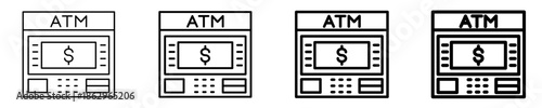 Atm Transaction  Icon Set Different Style Collection
